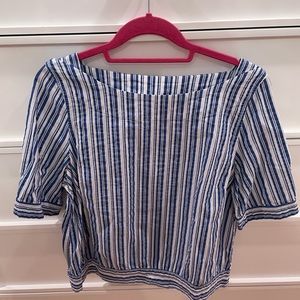 Halogen striped top. Boat neck detail. Perfect condition!